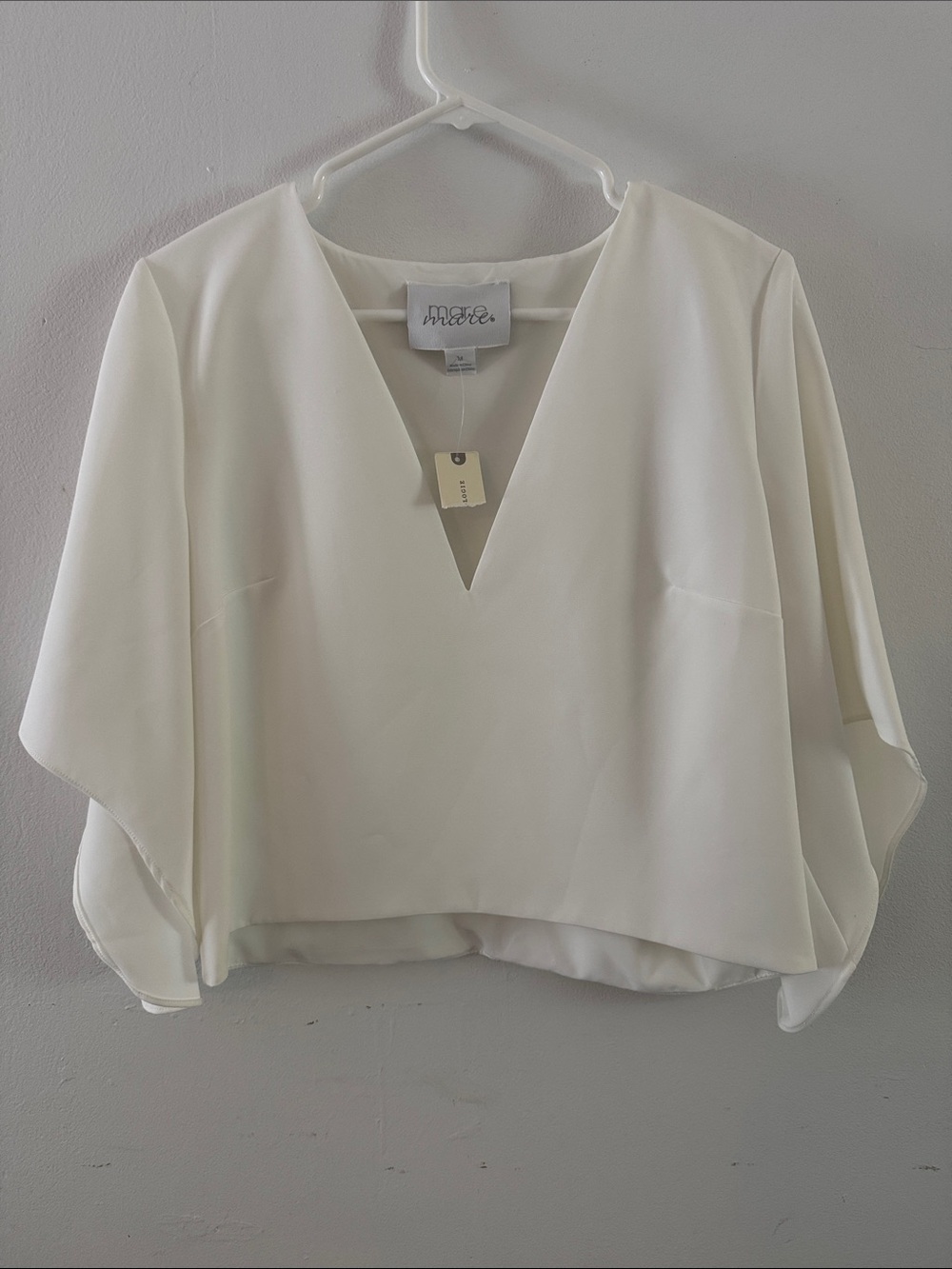 NWT Mare Mare Anthropologie The Veronica Cape Blouse White Sz M